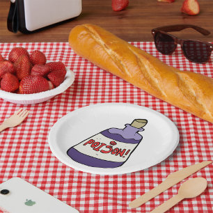 Purple Bottle Of Poison Paper Plate