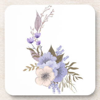 Purple boutique style floral coaster