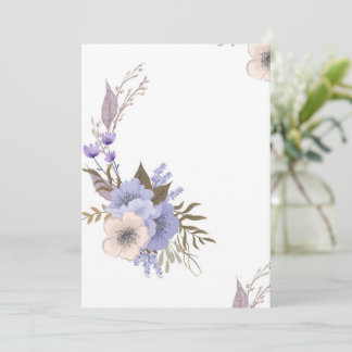 Purple boutique style floral invitation