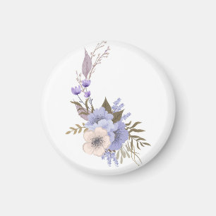 Purple boutique style floral magnet