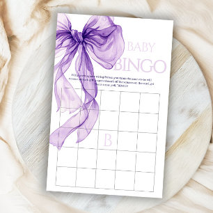 Purple Bow Baby In Bloom Bingo Game Card