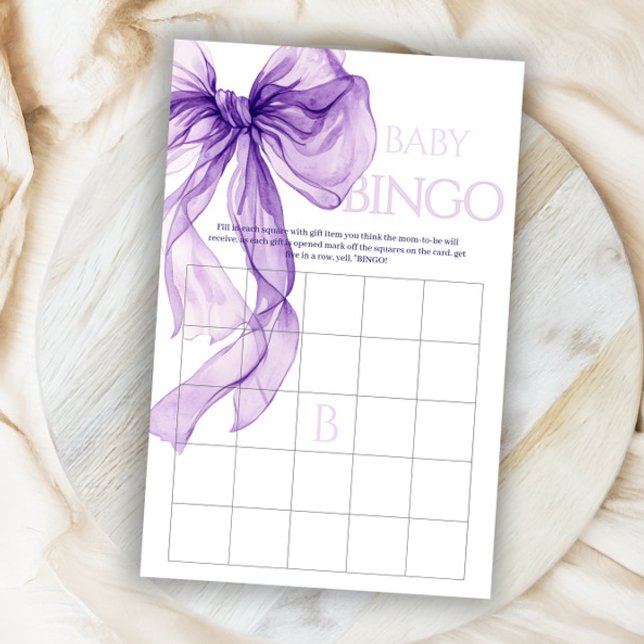 Purple Bow Baby In Bloom Bingo Game Card (Creator Uploaded)