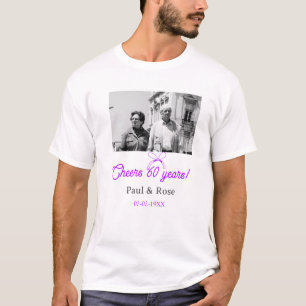 Purple bow cheers to 60 years anniversary wedding  T-Shirt