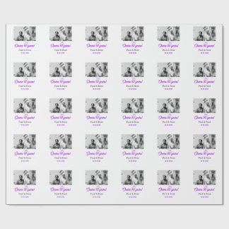 Purple bow cheers to 60 years anniversary wedding  wrapping paper