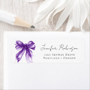 Purple Bow Coquette Script Sweet 16 Party
