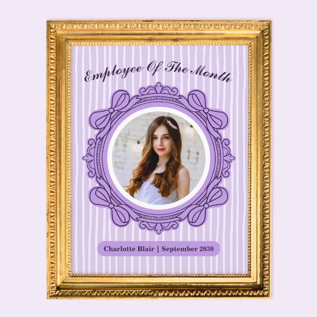 Purple Bow Frame Employee of the Month Award (Purple Bow Frame Employee of the Month Award)