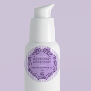 Purple Bow Frame Ingredients & Directions Label