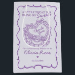 Purple Bow Retro Heart Coquette Cake Bridal Shower Medium Gift Bag<br><div class="desc">It’s a sweet celebration with this Retro Coquette Cake Collection. This coquette bow ensemble features a vintage heart-shaped coquette cake adorned with lavender purple coquette bows and sweet buttercream icing, capturing the essence of classic romance. This collection adds a playful vibe to any celebration, making it irresistibly sweet. ★ Let...</div>