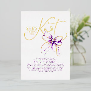 Purple Bow She's Tying The Knot Bridal Shower