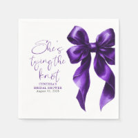 Purple Bow She's Tying the Knot Bridal Shower