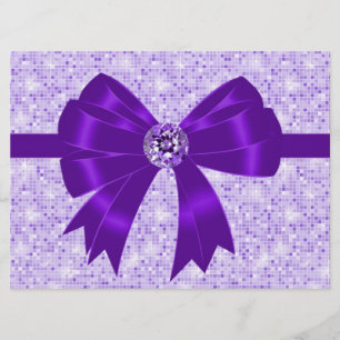 Purple Bow Sparkle Girls 18th Birthday Party Invitation