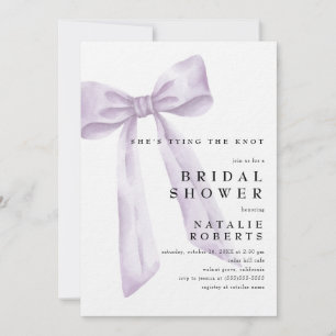 Purple Bow Tying the Knot Bridal Shower Invitation