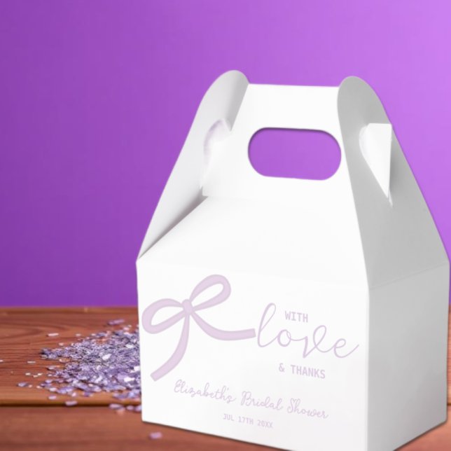Purple Bow Watercolor Bridal Shower Favour Box (Creator Uploaded)