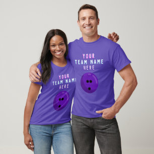 Purple Bowling Ball   Custom Bowling Team Name T-Shirt