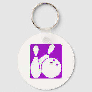 Purple Bowling Key Ring