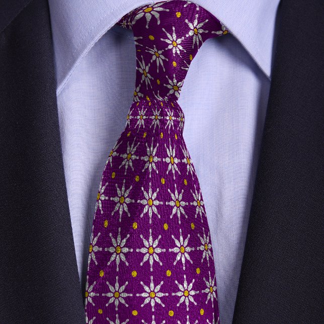 Purple Bowling Pin Flower Pattern Tie (Creator Uploaded)