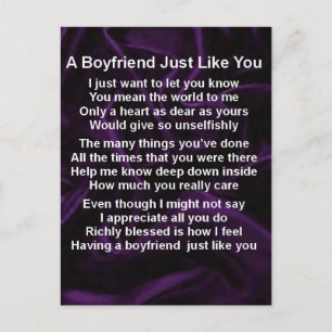 Purple -  Boyfriend Poem Postcard