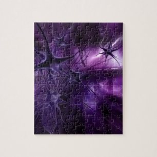 Purple Brain Neurons Jigsaw Puzzle