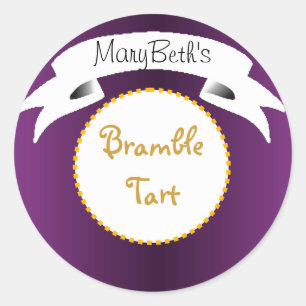 Purple bramble tart pie label