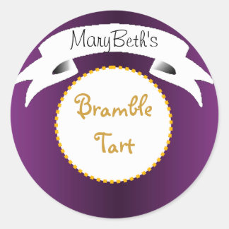 Purple bramble tart pie label
