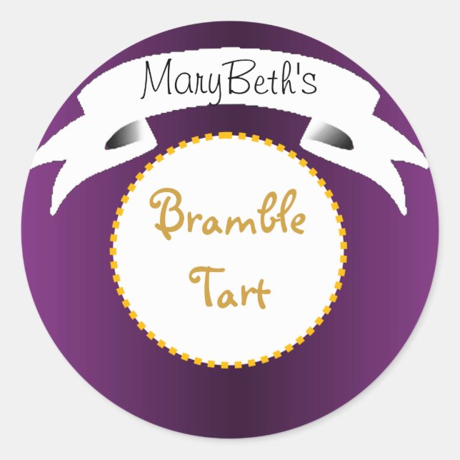 Purple bramble tart pie label (Front)