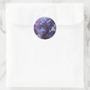 Purple Brazilian Quartz Amethyst Photo Classic Round Sticker