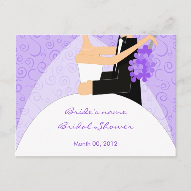 Purple Bridal Shower Advice Cards (Front)