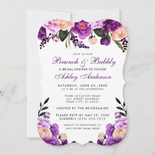 Purple Bridal Shower Brunch Invite BV