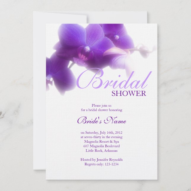 Purple Bridal Shower Invitation (Front)