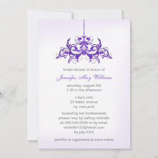 Purple Bridal Shower Invitations