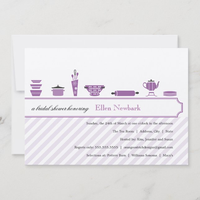 Purple Bridal Shower Invitations (Front)