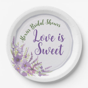 Purple bridal shower Paper plate