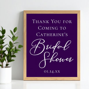 Purple Bridal Shower Personalised Welcome Poster