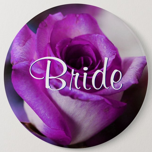 Purple Bride Rose 6 Cm Round Badge (Front)