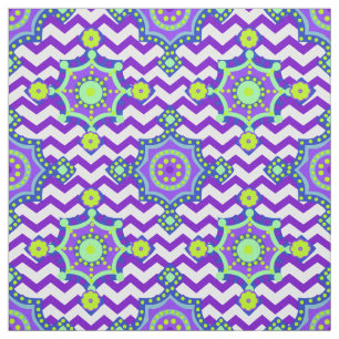 Purple Bright Boho Chevron Carnival Colours Fabric