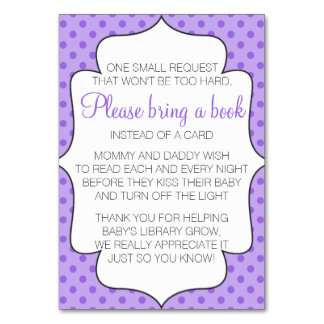 Purple Bring A Book Instead of a Card Insert