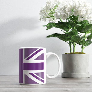 Purple British Flag Union Jack Souvenir Coffee Mug