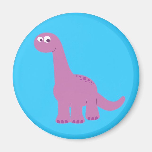 Purple Brontosaurus Dinosaur Magnet (Front)