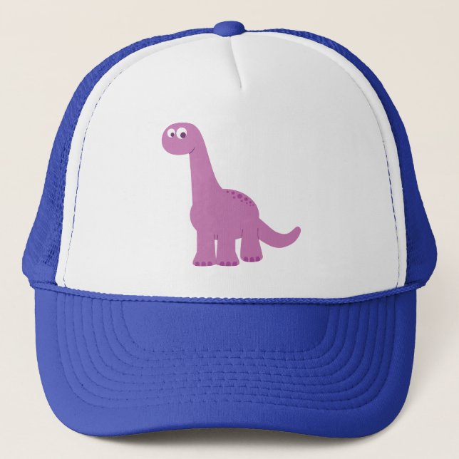 Purple Brontosaurus Dinosaur Trucker Hat (Front)