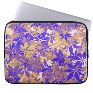 Purple Bronze and Blue Chestnut Leaves Laptop Sleeve