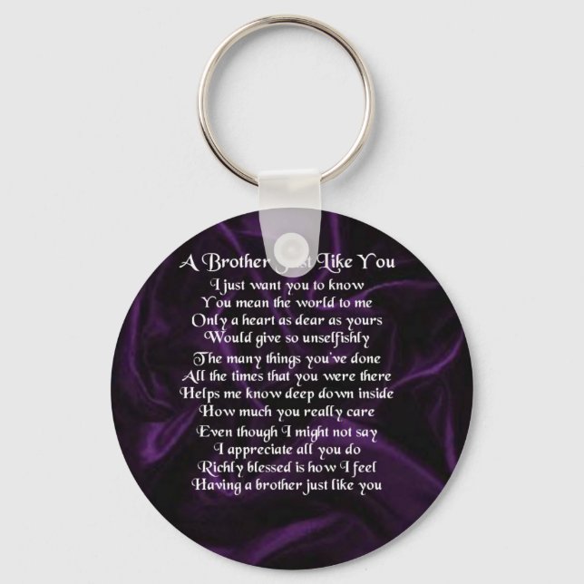 Purple Brother Poem Key Ring (Front)