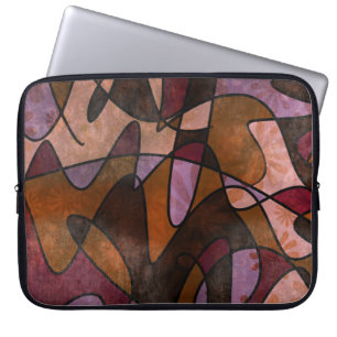 Purple, Brown, Burgundy Abstract Art, 5a Laptop Sleeve