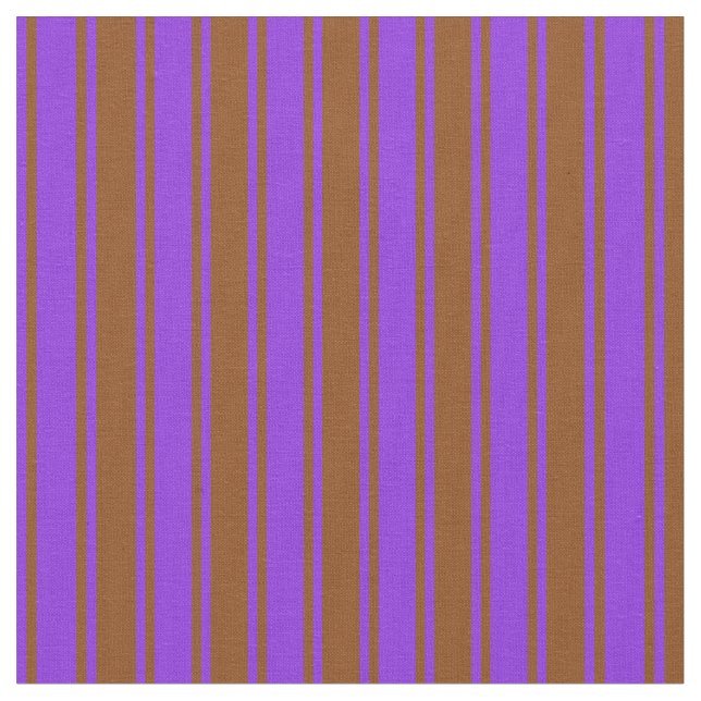 Purple & Brown Coloured Lines Pattern Fabric (Close Up)