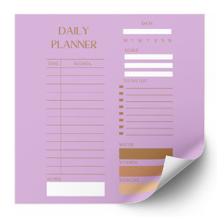 Purple & Brown Daily Planner To-Do List Notepad