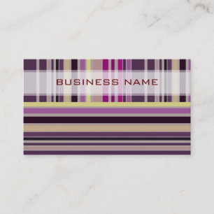 Purple Brown Retro Stripes Pattern Business Card