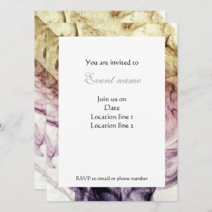 Purple Brown Smoky Dust Abstract Personalise Invitation