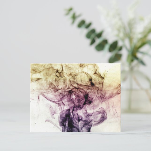 Purple Brown Smoky Dust Abstract Postcard (Standing Front)