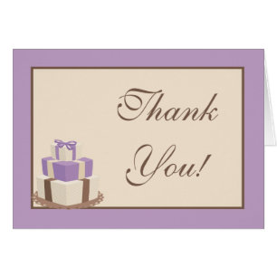 Purple/Brown Wedding Cake Folded Thank You Card