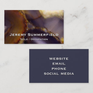 Purple Brown White Agate design Business Card