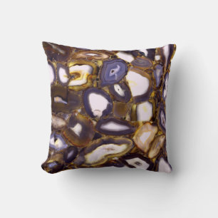 Purple Brown White Agate design Cushion